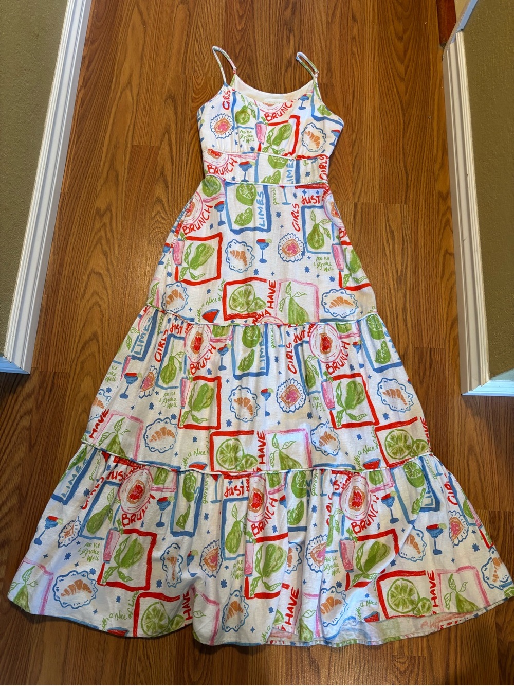 White Multi-Color Sleeveless Dress
